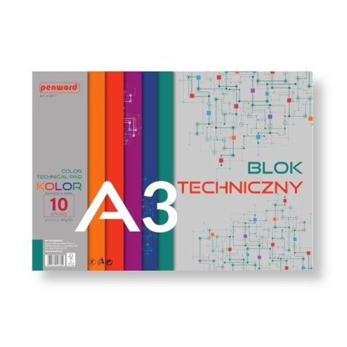 Blok techniczny A3 Premium kolor 180g 10 arkuszy