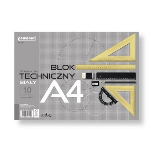 Blok techniczny A4 Premium biały 160g 10 arkuszy