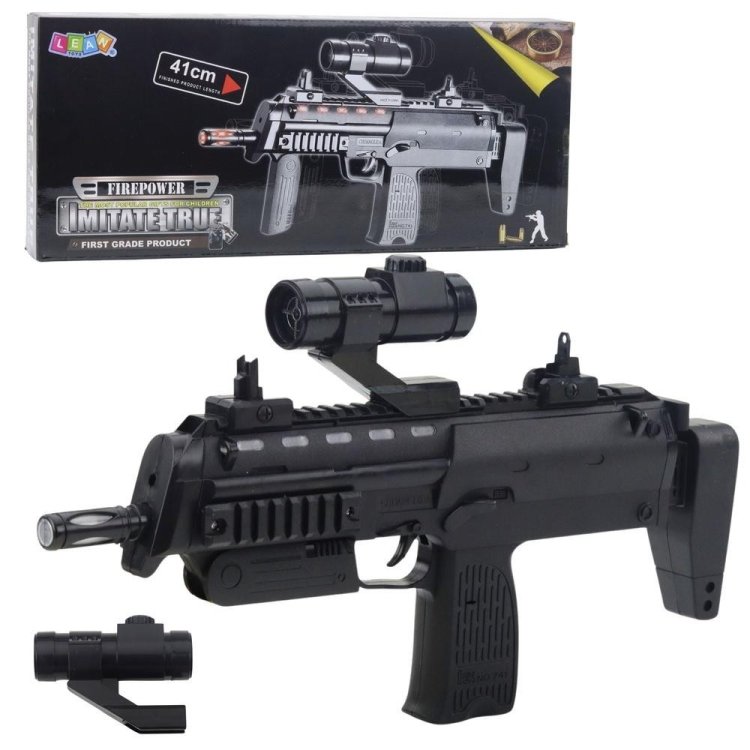 Karabin ze światłem i dżwiękiem czarny 41cm