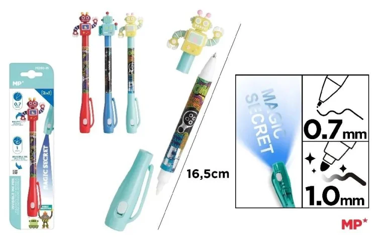 Długopis szpiegowski UV 0.7/1.0mm Roboty MIX