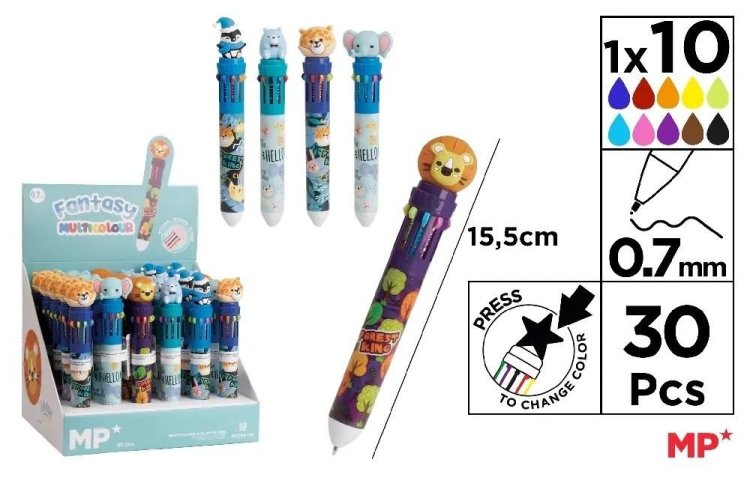 Długopis wielokolorowy Fantasy 10w1 Safari (30szt)