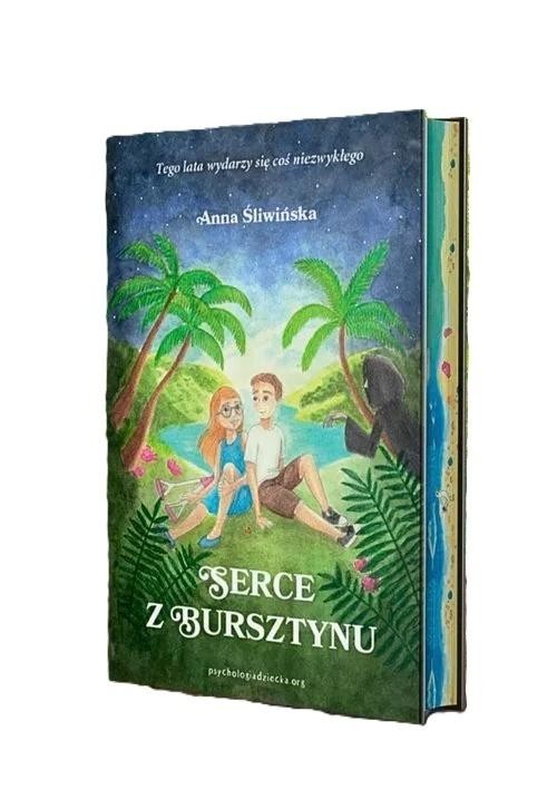 Serce z bursztynu (barwione brzegi)