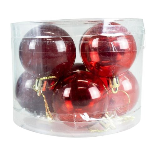 Bombki transparentne czerwone 8szt