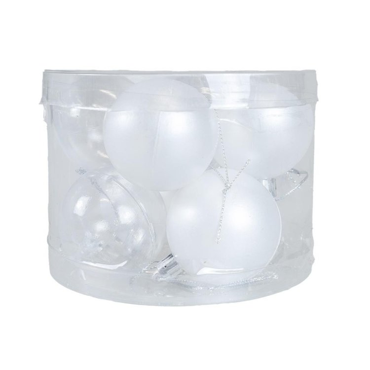 Bombki transparentne perłowe 8szt