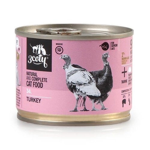 3Coty TURKEY for Senior Cats 180g