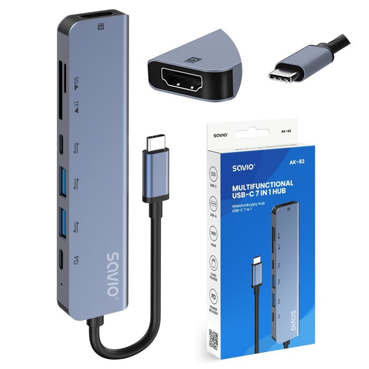 SAVIO HUB USB-C 7 W 1 AK-82