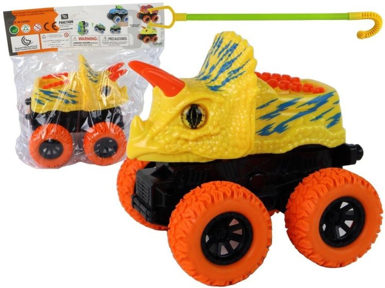 Terenówka pchacz Triceratops żółty
