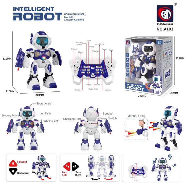 Wielofunkcyjny Robot A08 z Funkcją Strzelania