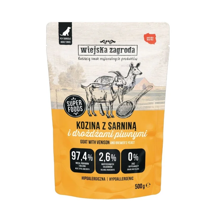 Wiejska Zagroda Kozina z sarniną karma mokra dla psa 500g
