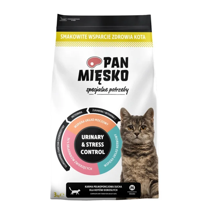 Pan Mięsko Urinary & Stress Control sucha karma dla kota 3kg