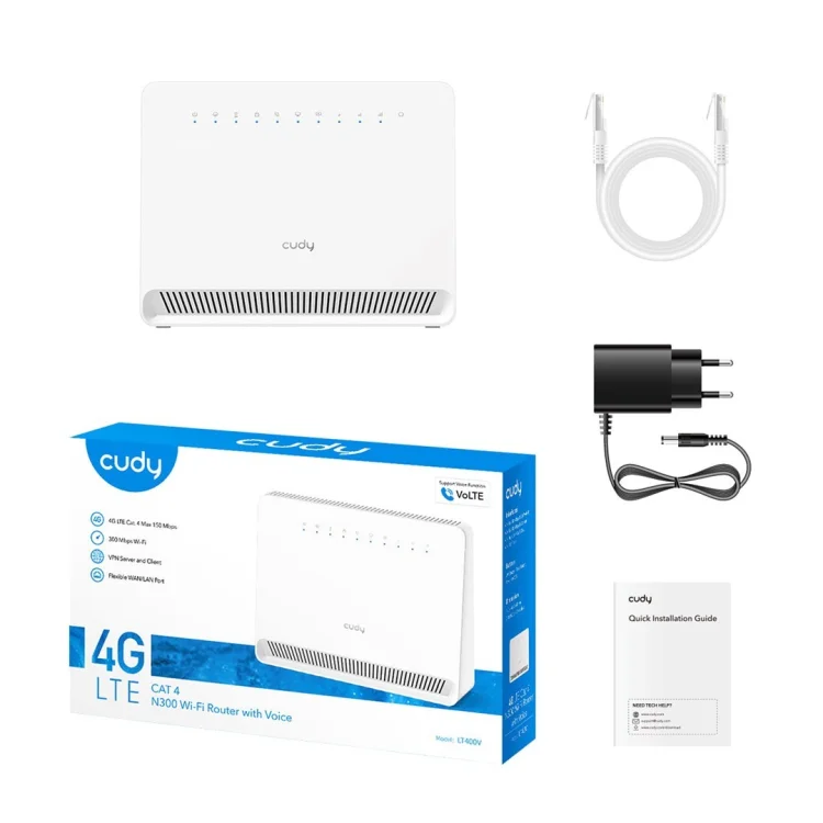 Router CUDY LT400V Wi-Fi 4G N300 z głosem