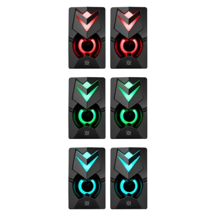DEFENDER GLOSNIKI PC J4 2.0 6W LED USB CZARNE 65964