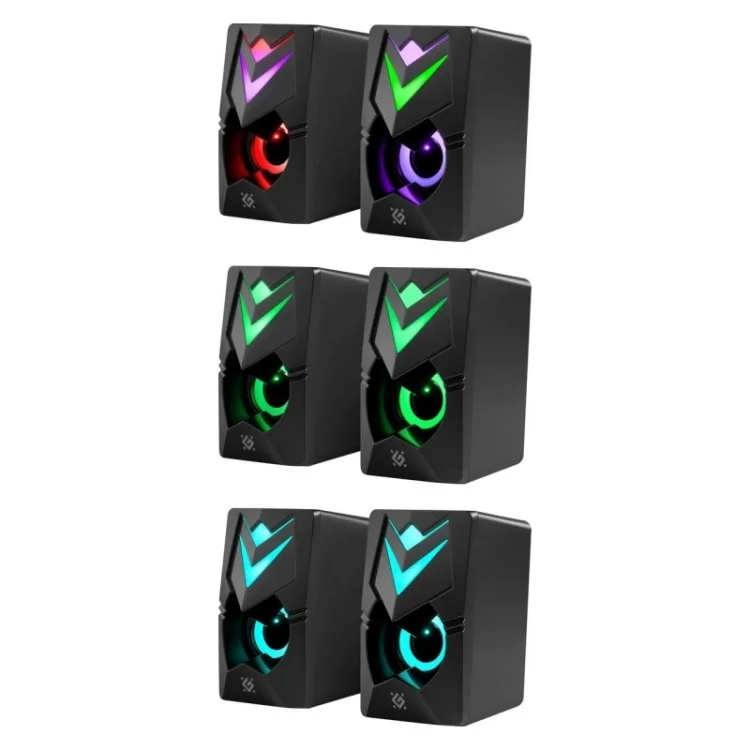 DEFENDER GLOSNIKI PC J4 2.0 6W LED USB CZARNE 65964