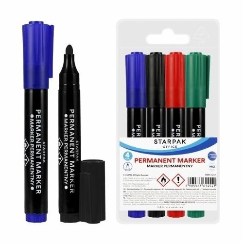Marker permanentny okrągły 4 kolory