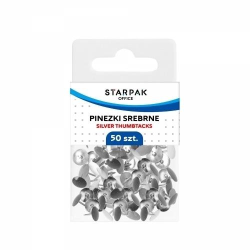 Pinezki metalowe srebrne 50szt