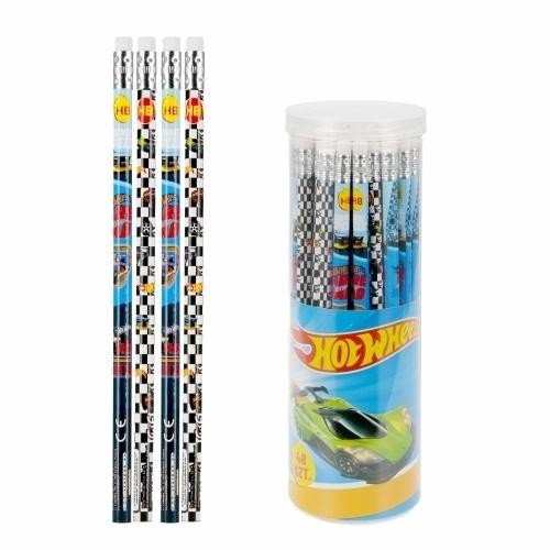 Ołówek z gumką HB Hot Wheels (48szt)