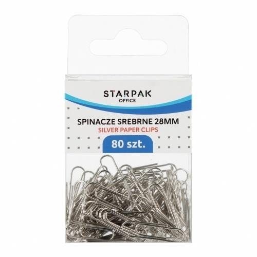 Spinacz metalowy srebrny 80szt