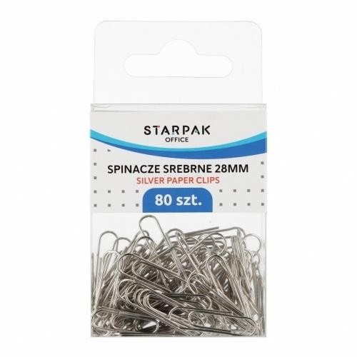 Spinacz metalowy srebrny 80szt