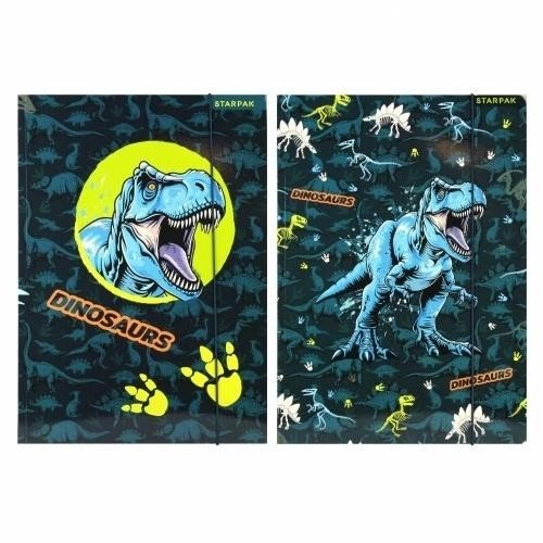 Teczka z gumką A4 Dino Glow mix