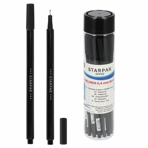 Cienkopis 0.4mm czarny tuba (20szt)
