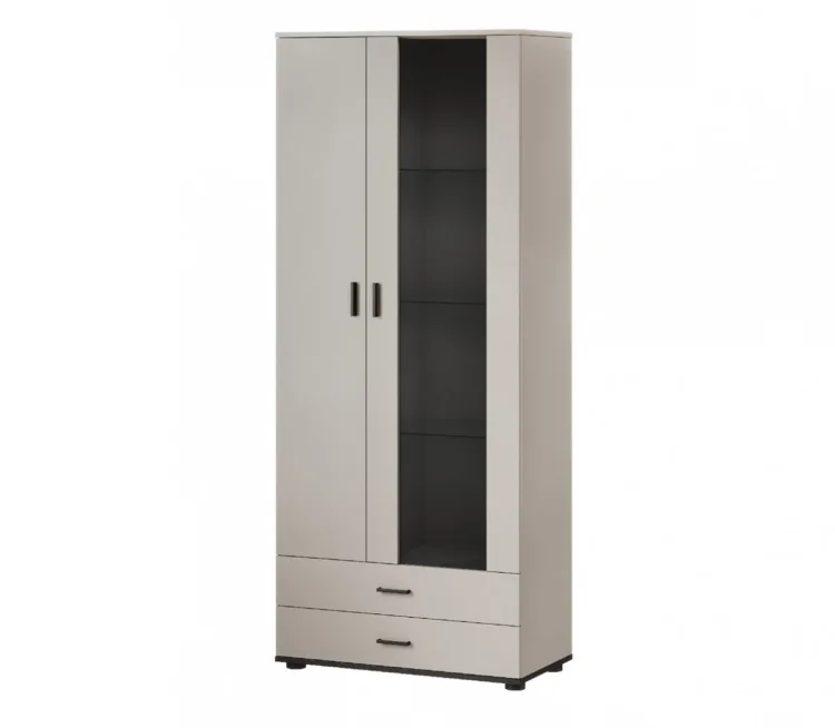 Witryna S6 SOHO 80x41x192 kaszmir+ czarny