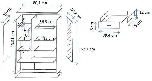 Witryna S6 SOHO 80x41x192 kaszmir+ czarny