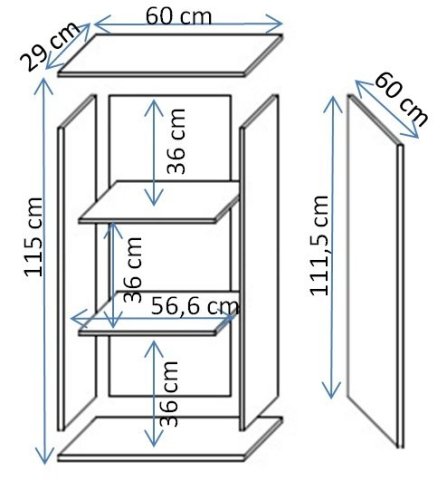 Witryna wisząca S2 SOHO 60x29x112 kaszmir+ czarny