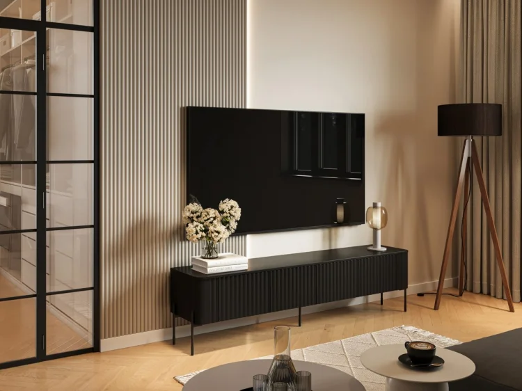 Szafka RTV VERA 190x40x50 czarny mat