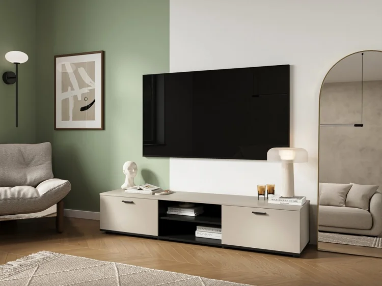 Szafka RTV SOHO 180x43x37 kaszmir+czarny