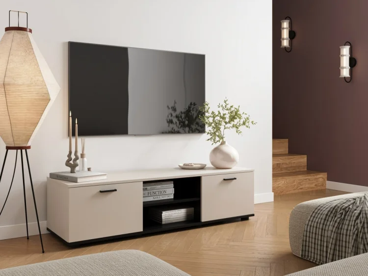 Szafka RTV SOHO 140x43x37 kaszmir+czarny