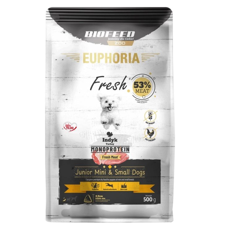 BIOFEED Euphoria fresh meat junior indyk mono sx/s 0,5kg