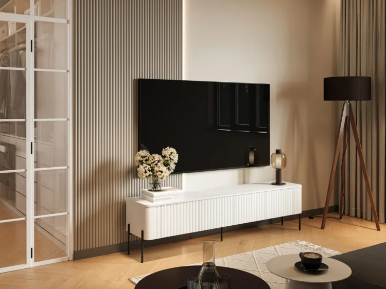 Szafka RTV VERA 190x40x50 biały mat