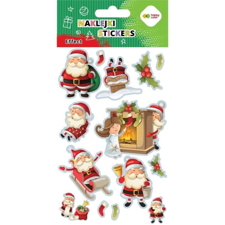 Naklejki Santa 10x20cm HAPPY COLOR
