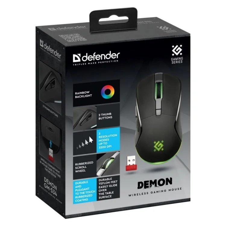 DEFENDER MYSZ BEZPRZEWODOWA DEMON GM-534 RF 3200DPI 6P 52534