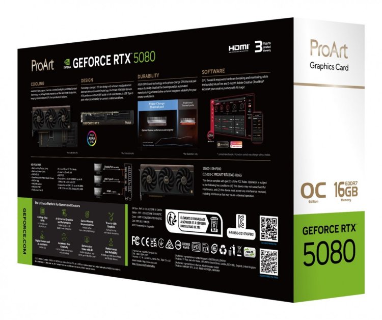 Karta graf. ASUS PROART RTX 5080 16GB OC