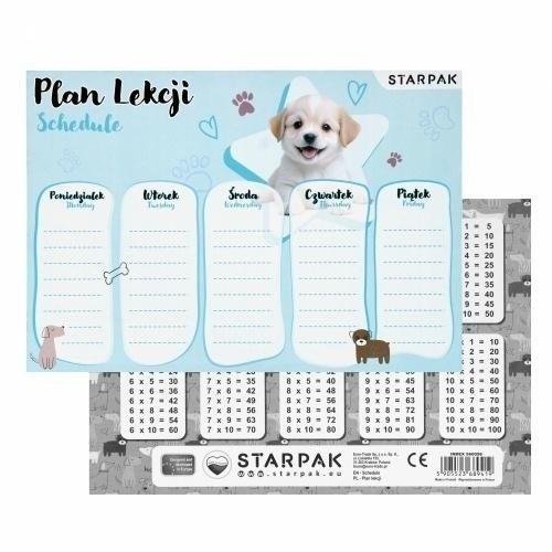 Plan lekcji z tabliczką mnożenia