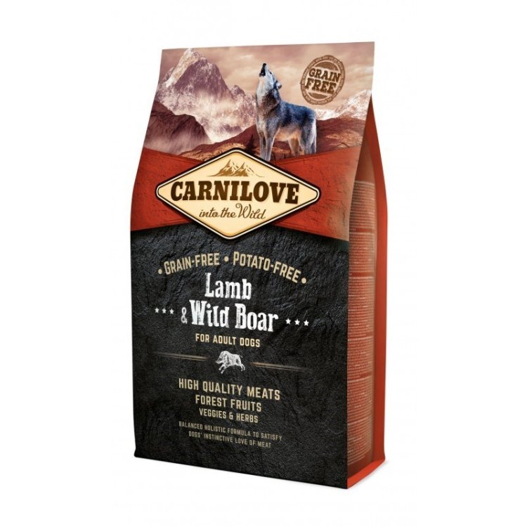 CARNILOVE Lamb & Wild Boar for Adult - sucha karma dla psa -  4 kg