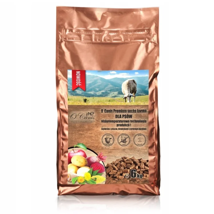 O'Canis Premium sucha karma dla psów jagnięcina z prosem, ziemniakami i czerwonym burakiem 6kg