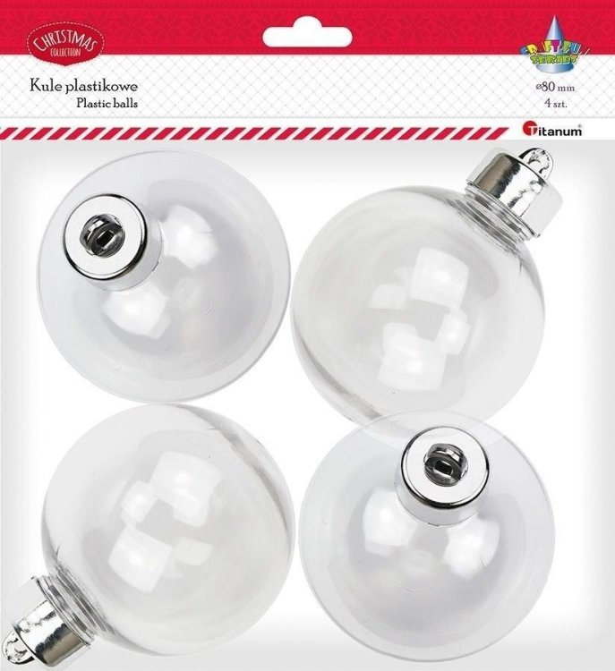 Bombki plastikowe kule 8cm 4szt