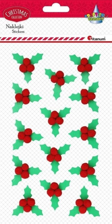 Naklejki 3D liście ostrokrzewu 14szt