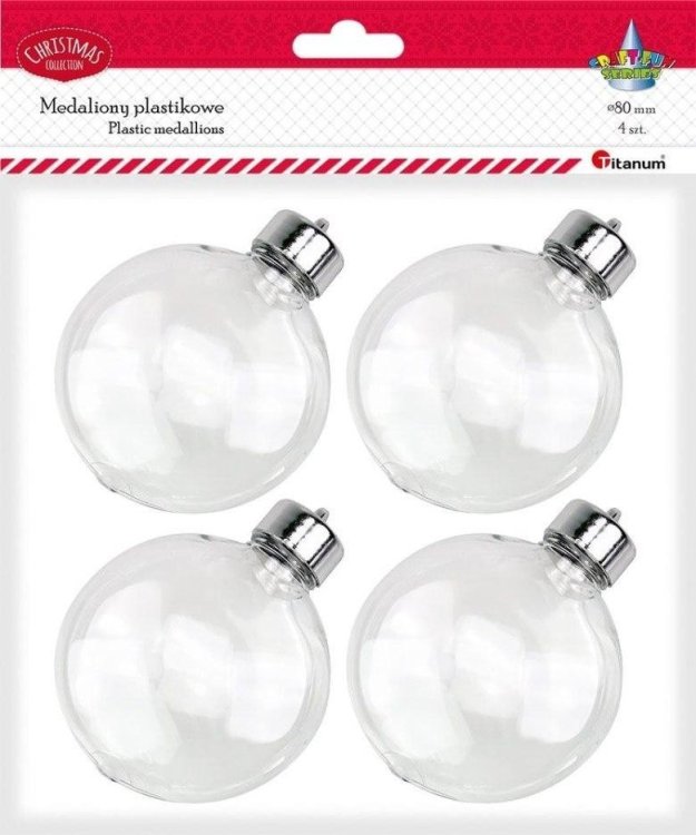 Bombki plastikowe kule 8cm 4szt
