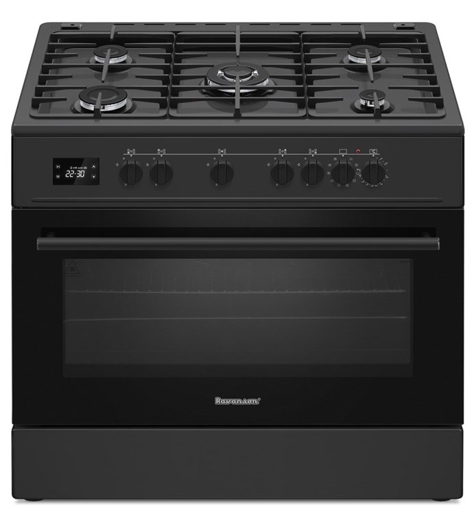 Kuchnia gazowo elektryczna Ravanson KWGE-K90A Cheff Modern Black (czarny)