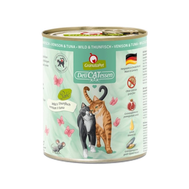 GranataPet DeliCatessen dziczyzna i tuńczyk karma mokra dla kota 800g