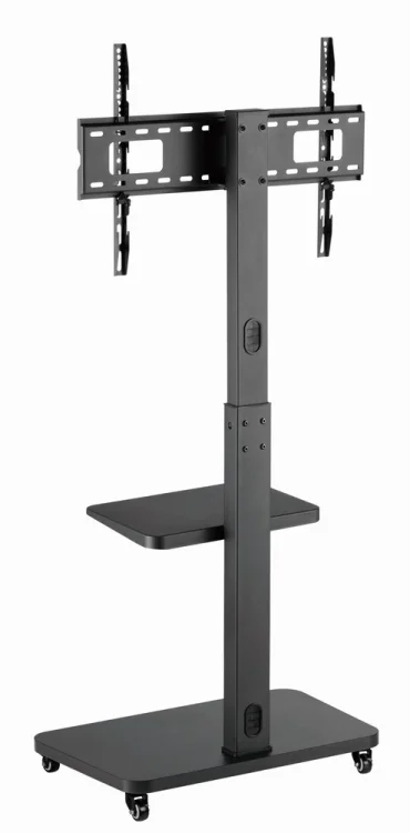 GEMBIRD STOJAK PODŁOGOWY NA TELEWIZOR, MOBILNY NA KÓŁKACH (OBROTOWY/UCHYLNY), 32" - 75", CZARNY