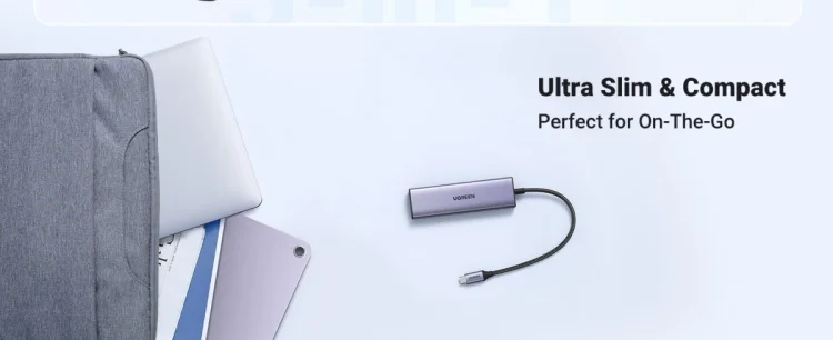 Ugreen Wielofunkcyjny HUB 5w1 USB-C  - HDMI 1.4 / 3 x USB-A / USB-C PD 100W CM511 - szary