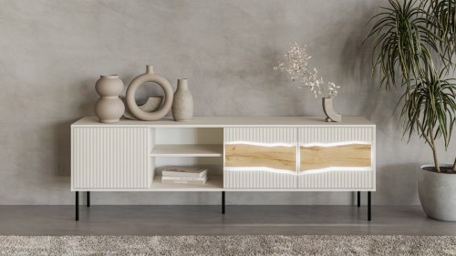 Szafka RTV INSERTO 3D1W 190x40x61,5 kaszmir + LED