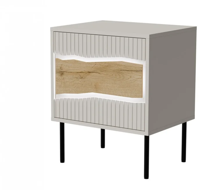 Szafka nocna 2szt INSERTO 50x40x61,5 kaszmir + LED