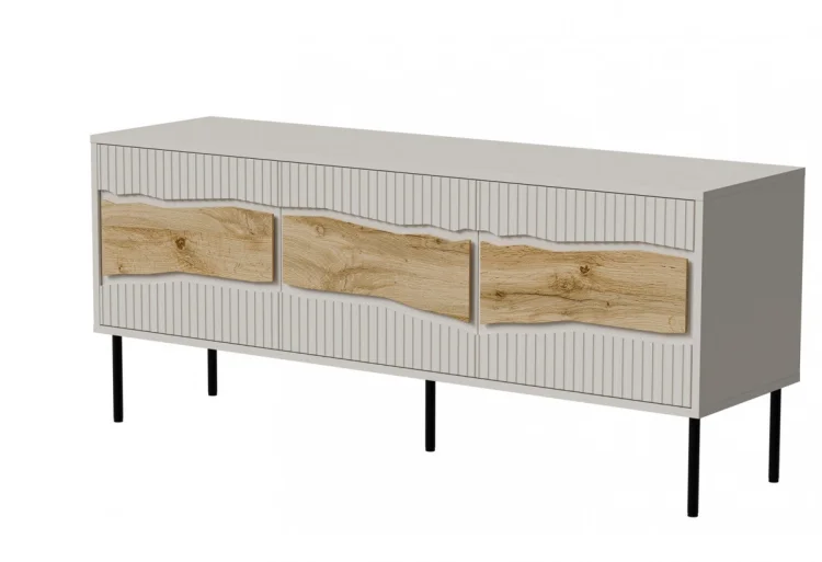 Szafka RTV INSERTO 3D 143,5x40x61,5 kaszmir + LED
