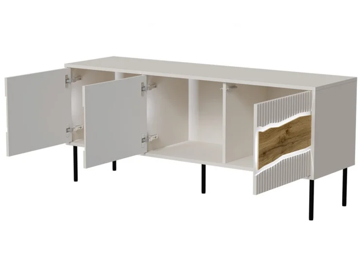 Szafka RTV INSERTO 3D 143,5x40x61,5 kaszmir + LED