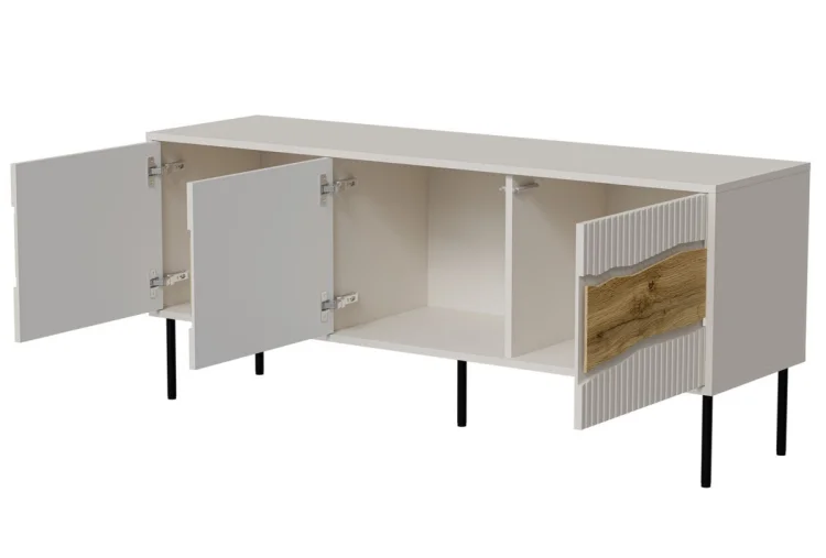 Szafka RTV INSERTO 3D 143,5x40x61,5 kaszmir + LED